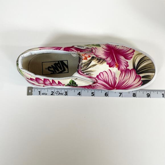Vans Off the Wall Hibiscus Floral Print Slip On Shoes Women Size 5 Men Size 3.5 - Picture 6 of 14
